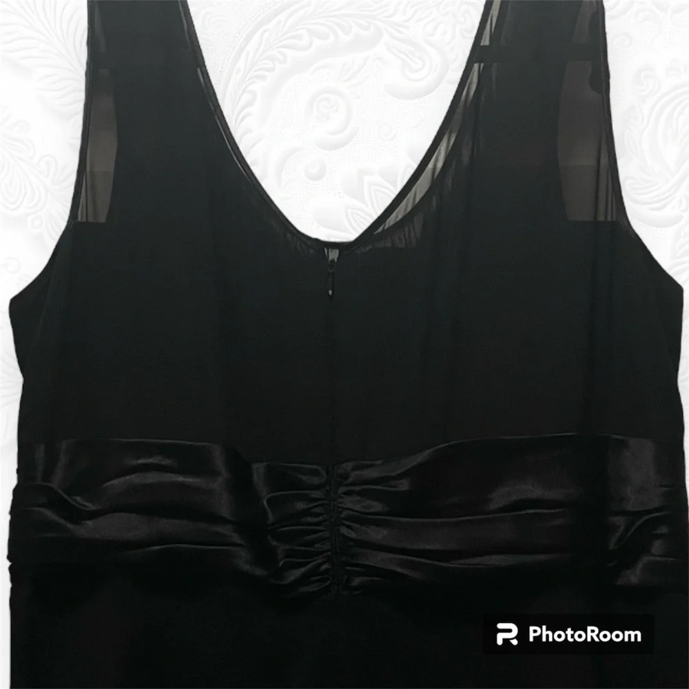 Dress Barn dress size 20W sleeveless black w/beaded top lining under chiffon - Picture 6 of 14